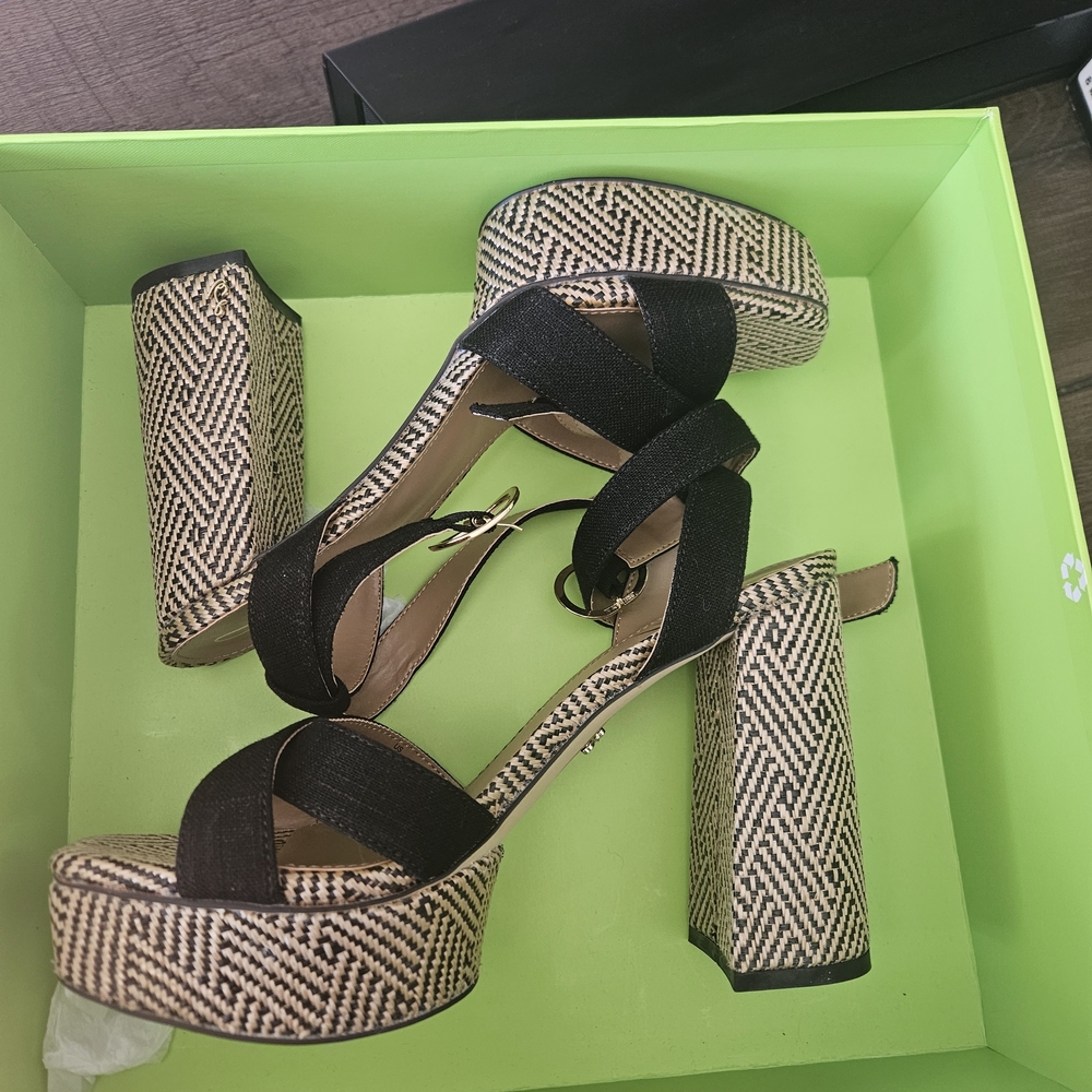Nordstrom Black and Tan Platform Heels